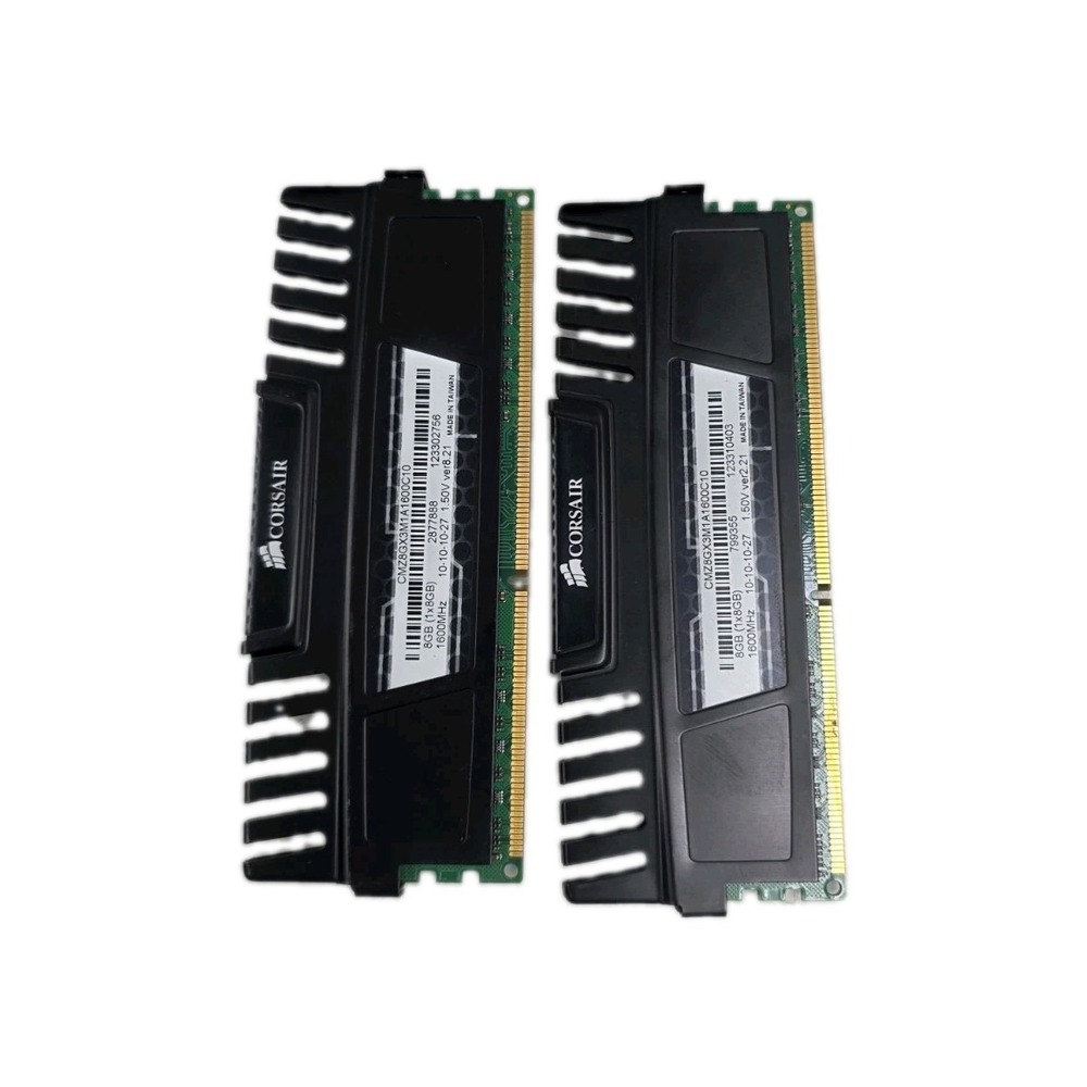 Corsair Vengeance CMZ8GX3M1A1600C10 DDR3 PC3-12800u LOT (2) x 8GB = 16GB RAM